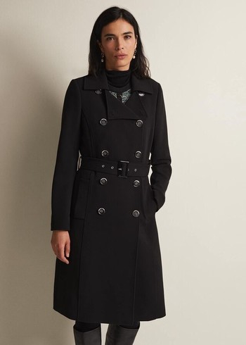 Phase Eight Layana Smart Trench Coats Black Canada | WMPDSQ-386